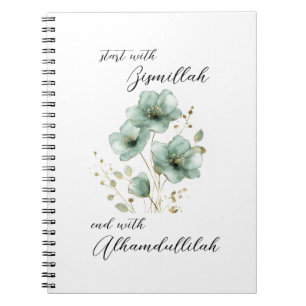 Carnet Bismillah Alhamdullilah Fleur Verte