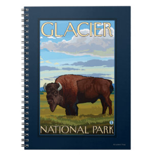 Carnet Bison Scene - Glacier National Park, MT