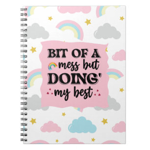 Carnet "Bit of a Mess" Cute Cloud & Rainbow