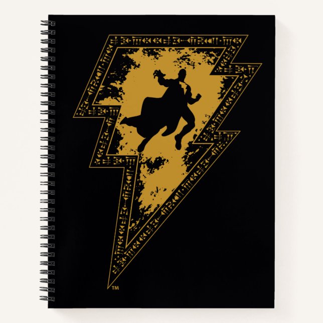 Carnet Black Adam Distressed Lightning Bolt Graphic (Devant)