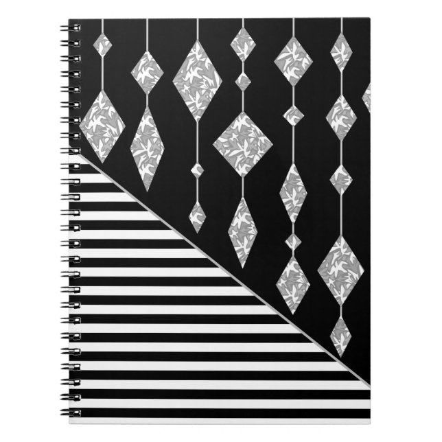 Carnet Black and white, abstract, geometric, simple, scan (Devant)