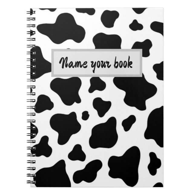 Carnet Black and white cowhide trendy rustic farm (Devant)