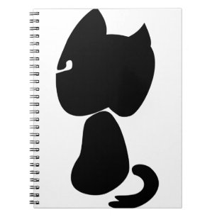 Carnet Black Cat Silhouette Animal Mammal Sitting