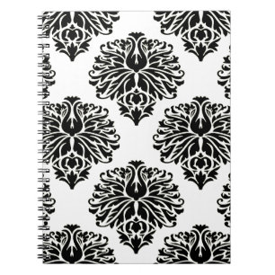Carnet Black Elegant Damask