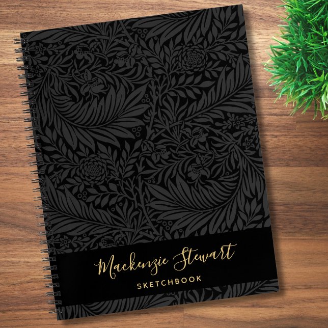 Carnet Black Floral Pattern Sketchbook (Créateur téléchargé)