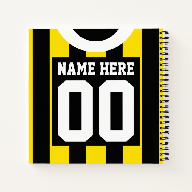 Carnet Black & Gold Custom Jersey Modèle de football rugb (Dos)