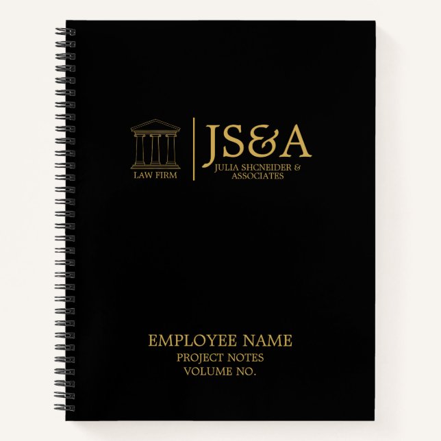 Carnet Black Gold Justice Columns Law Firm (Devant)