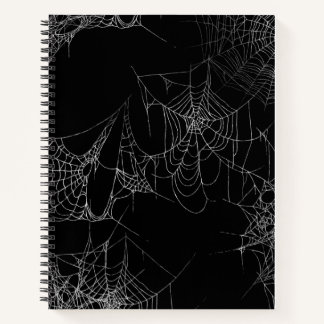 Carnet Black Halloween Notebook with Spiderweb Art