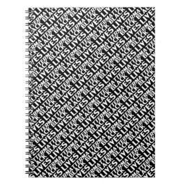 Carnet Black Lives Matt noir blanc typographie motif