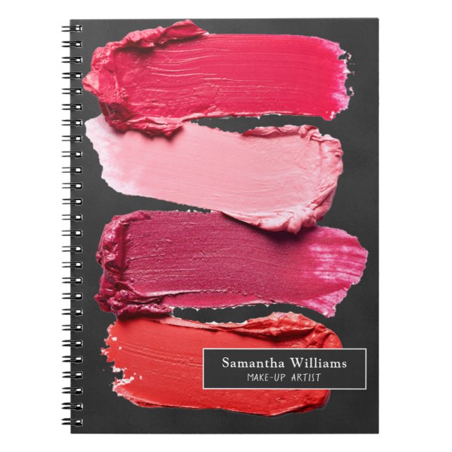 Carnet Black Rose Beauty Salon Maquillage Artiste Lipstic (Devant)