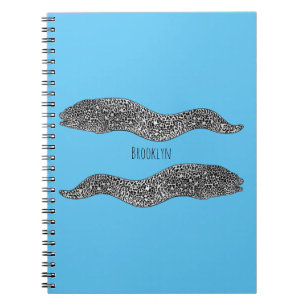 Carnet Black spotted moray eel cartoon