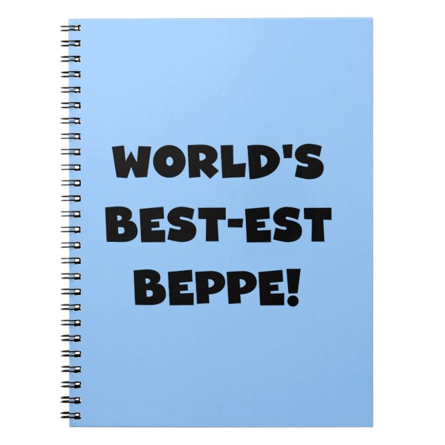 Carnet Black Text Meilleurs T-shirts et cadeaux de Beppe (Devant)