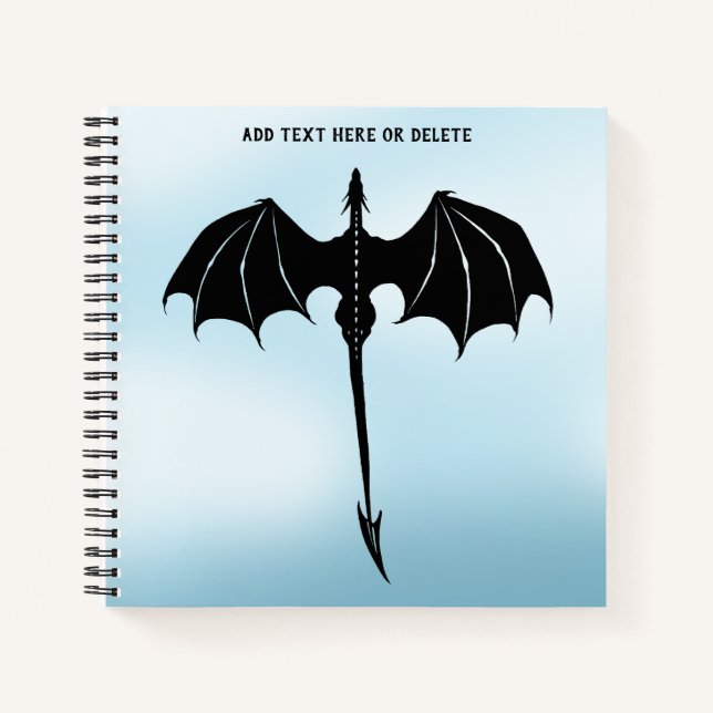 Carnet Black Tribal Flight Dragon Imaginaire Blue Sky (Devant)