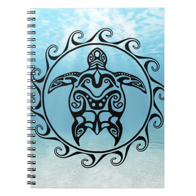 Carnet Black Tribal Turtle Sun (Devant)