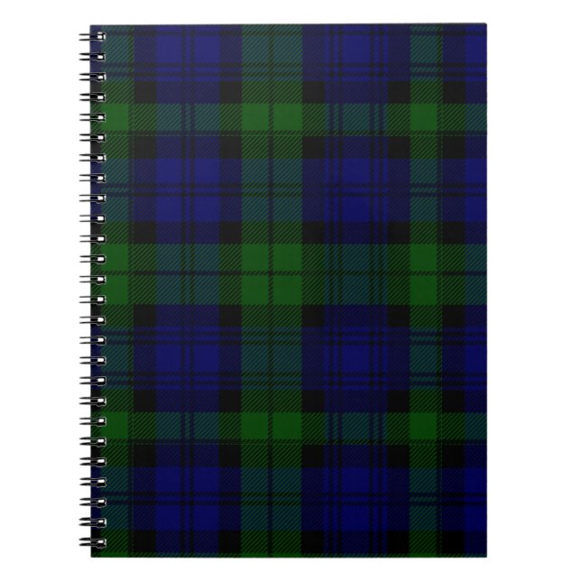 Carnet Black Watch Tartan bleu vert Plaid (Devant)