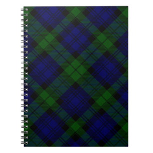 Carnet Black Watch Tartan bleu vert Plaid