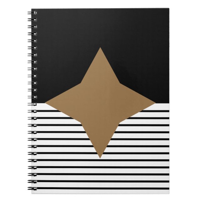 Carnet Black White Colorblock & Brown Diamond (Devant)