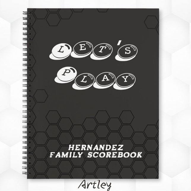 Carnet Black White Family Name Board Game Scorebook (Créateur téléchargé)