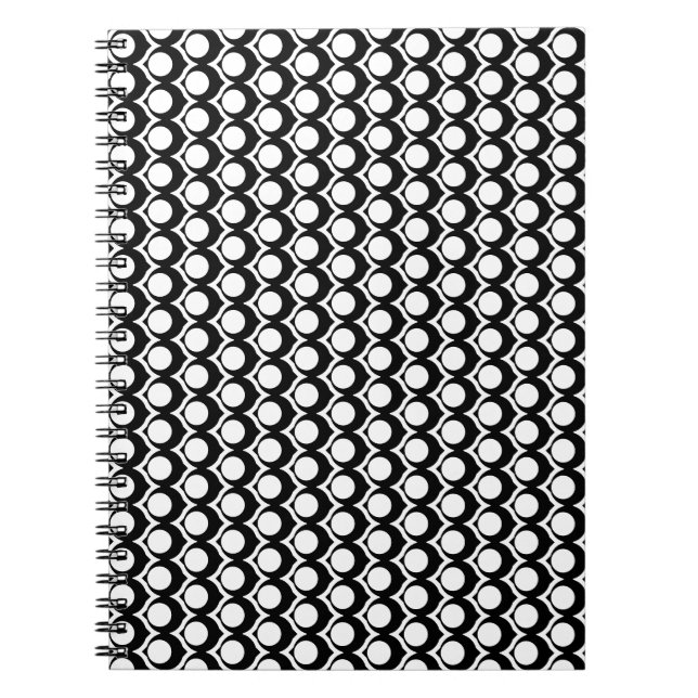 Carnet Black White Modern Geometric Orbit (Devant)