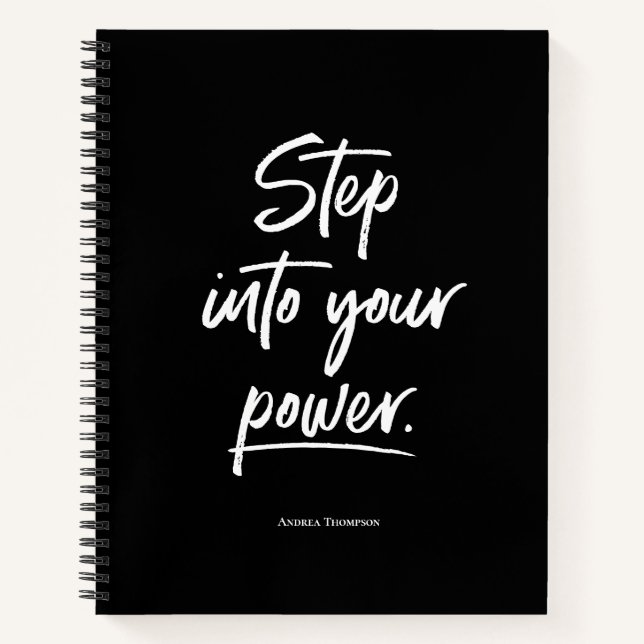 Carnet Black White Step dans votre personnage de puissanc (Devant)