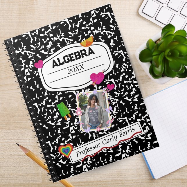Carnet Black White Teen Collage Custom Photo Notebook (Black White Teen Collage Custom Photo Notebook)