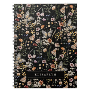 Carnet Black Wildflower Notebook