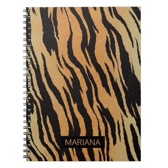 Carnet Black Zebra Stripes Gold Arrière - plan (Devant)