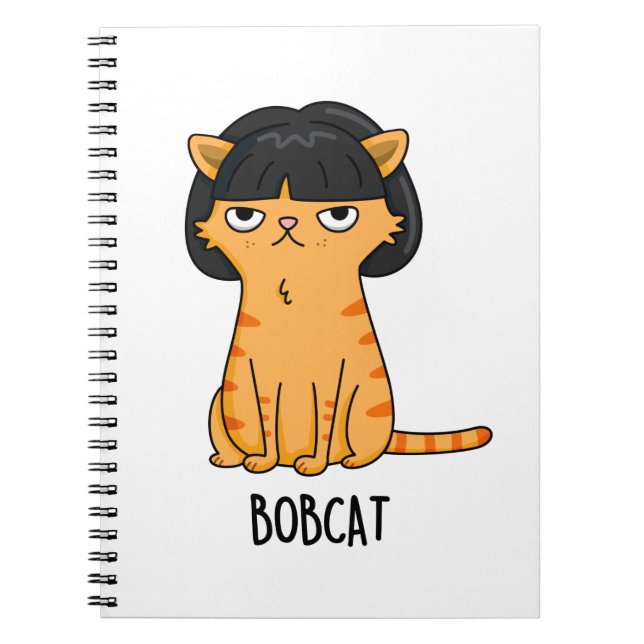 Carnet Blague de chat roux avec coupe Bob (Devant)