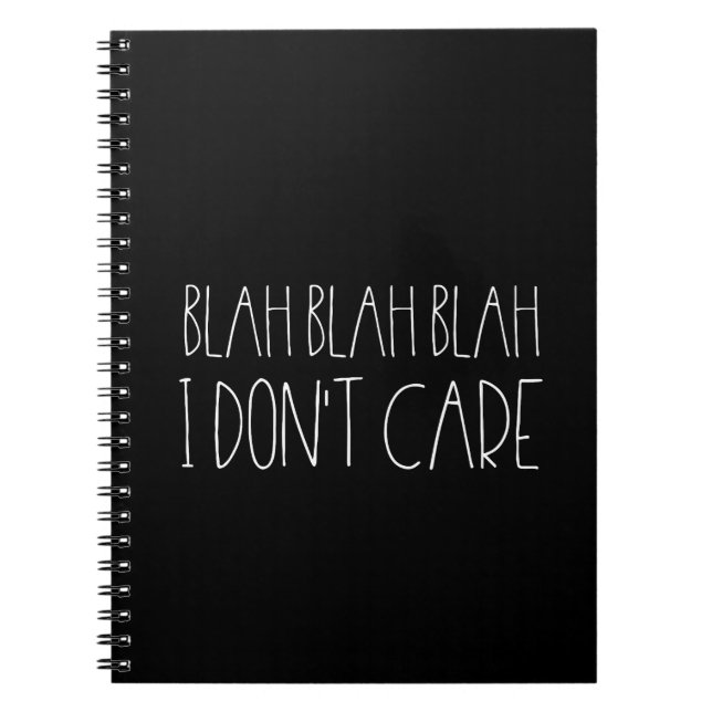 Carnet Blah blah blah, je me fiche de la police blanche s (Devant)