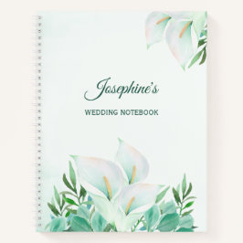 Carnet Blanc Calla Lily Mariage d'aquarelle
