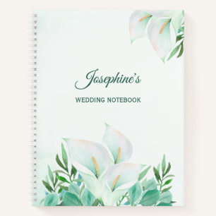 Carnet Blanc Calla Lily Mariage d'aquarelle