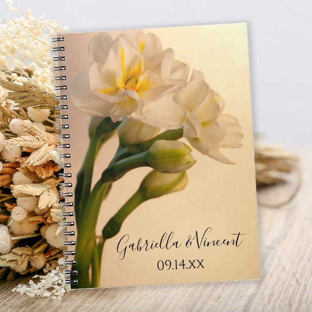 Carnet Blanc Double Daffodils Printemps Mariage (Créateur téléchargé)