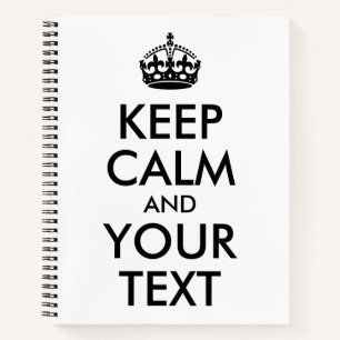 Carnet Blanc et noir Conserver le calme et votre texte