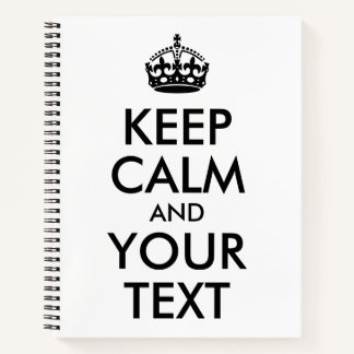 Carnet Blanc et noir Conserver le calme et votre texte