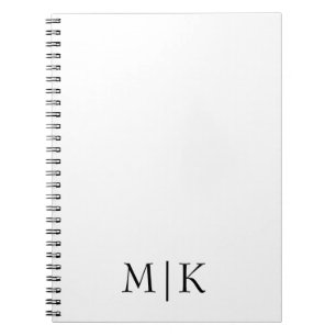 Carnet Blanc et noir   Monogramme moderne