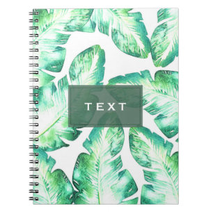 Carnet Blanc Plage Vert Feuilles Tropical Chic