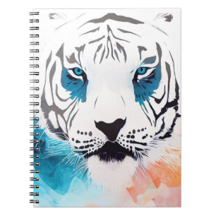 Carnet Blanc Tigre Sauvage Nature Animaux Couleurs Art Pe