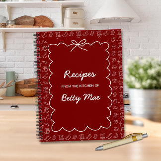 Carnet Blank Red Cookbook Write Your Own Favorite Recipe 