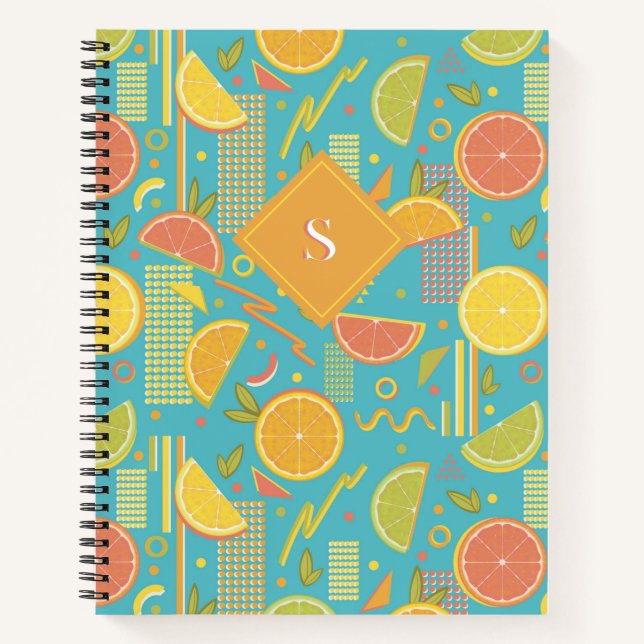 Carnet Bleu 80's Citrus Fruit Slices (Devant)