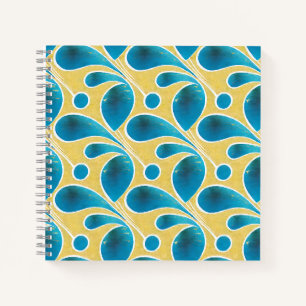 Carnet Bleu Abstrait et or