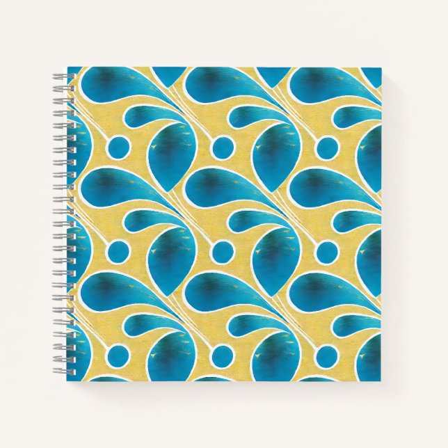 Carnet Bleu Abstrait et or (Devant)
