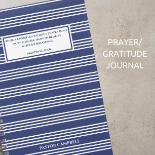 Carnet Bleu Bande Moderne Citation Personnalisée Prière