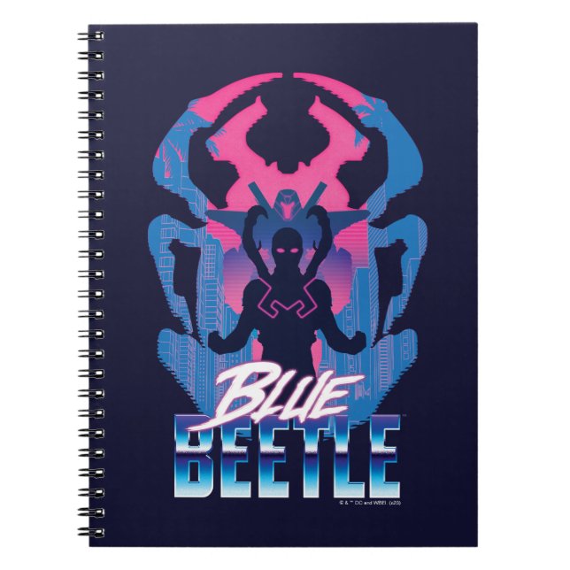 Carnet Bleu Beetle Rétrowave contre graphique (Devant)
