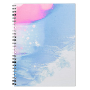Carnet Bleu blanc et rose abstrait