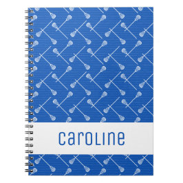Carnet Bleu Bleu Lacrosse Blancs Patternes