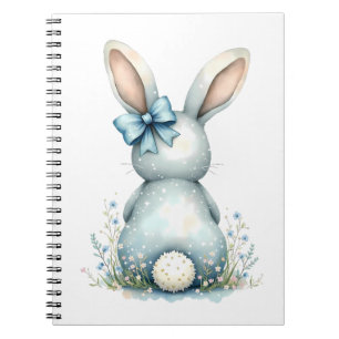 Carnet Bleu Bunny Tail Lapin de Pâques avec Oeufs