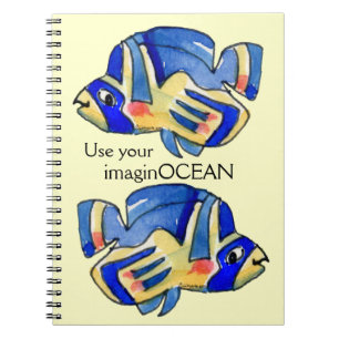 Carnet Bleu Cartoon Papillon Poisson