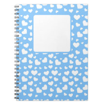 BLEU CLAIR AVEC COEURS D'AMOUR BLANC VALENTINE
