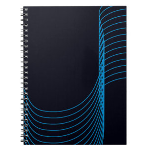 Carnet Bleu, cool, moderne, tendance, lignes courbes simp