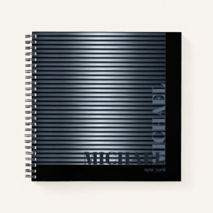 Carnet Bleu de bande métallique minimale ID792